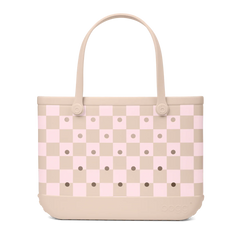 Original Bogg Bag - Checkered Linen/ Pink Marshmallow