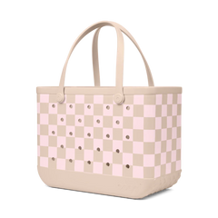 Original Bogg Bag - Checkered Linen/ Pink Marshmallow
