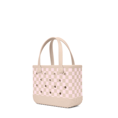Bitty Bogg Bag - Checkered Linen/ Pink Marshmallow
