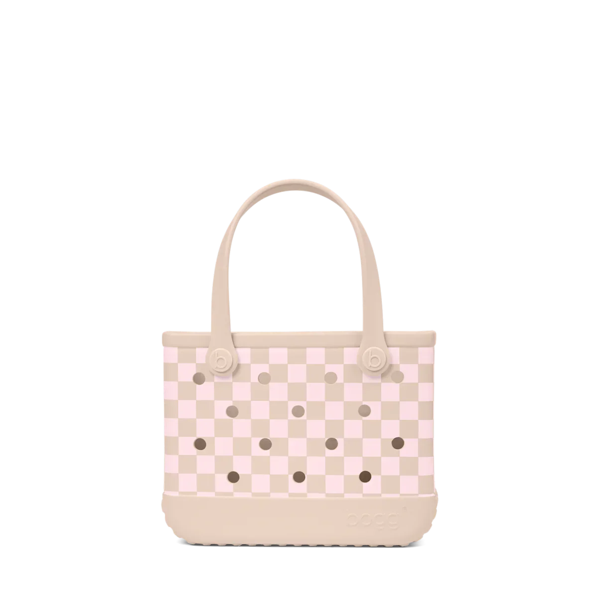 Bitty Bogg Bag - Checkered Linen/ Pink Marshmallow