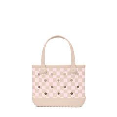 Bitty Bogg Bag - Checkered Linen/ Pink Marshmallow