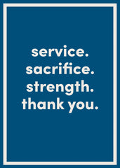 Thank You For Your Sacrifice Greeting Card