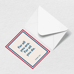 Thank You For All You Do Greeting Card